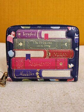 Loungefly Disney Princess Story Books Zip Around Wallet NEW